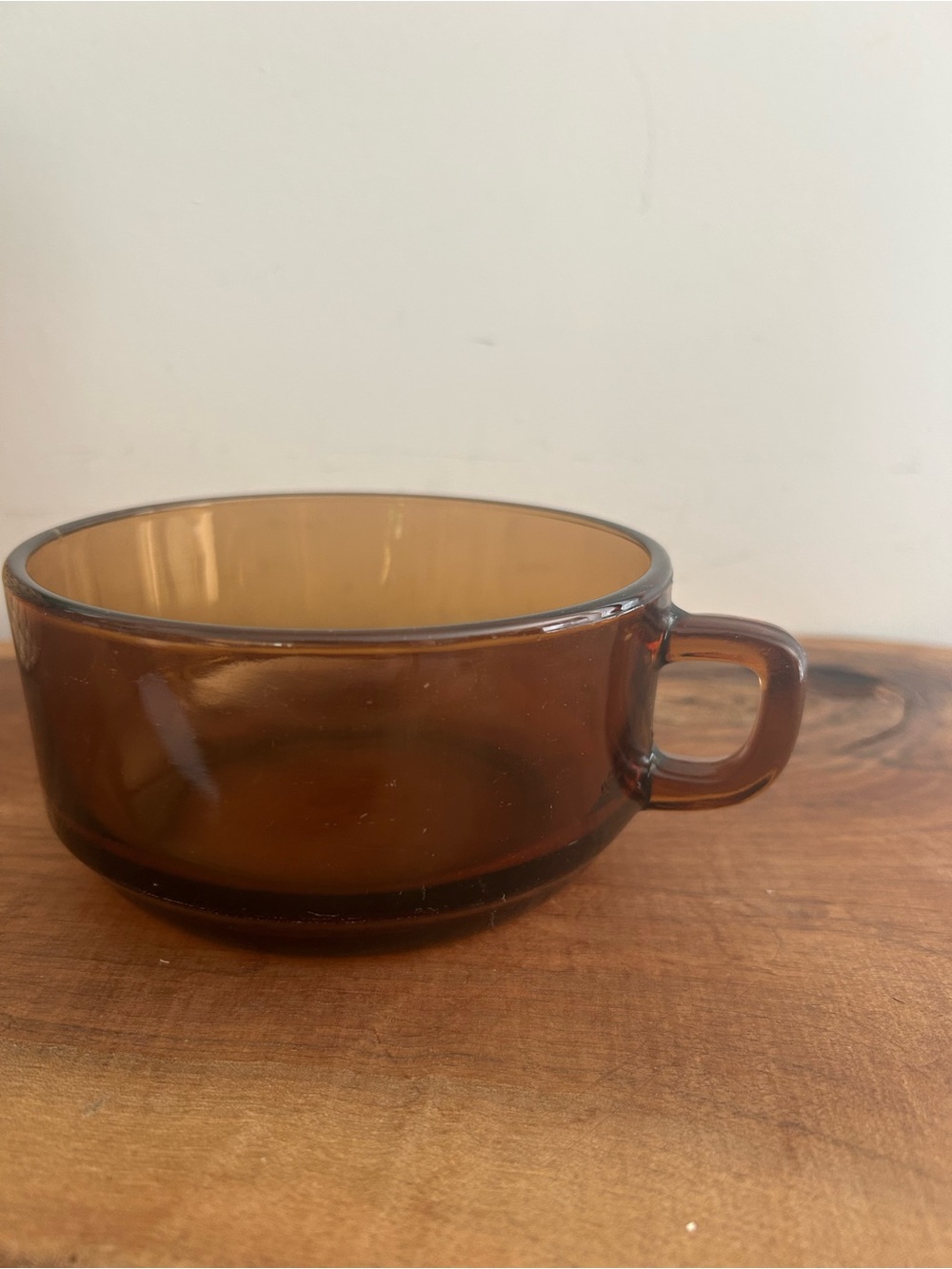 Fire King Amber Glass Soup Cup with Handle